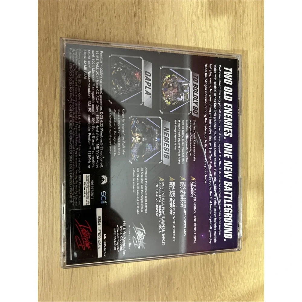 Star Trek pinball action arcade cd rom ibm pc game play windows 95 Interplay